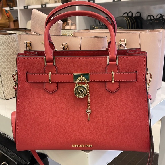 MICHAEL KORS HAMILTON MEDIUM SATCHEL 
 COLOR: LIGHT BERRY SHERBET 
NWT - Picture 11 of 16